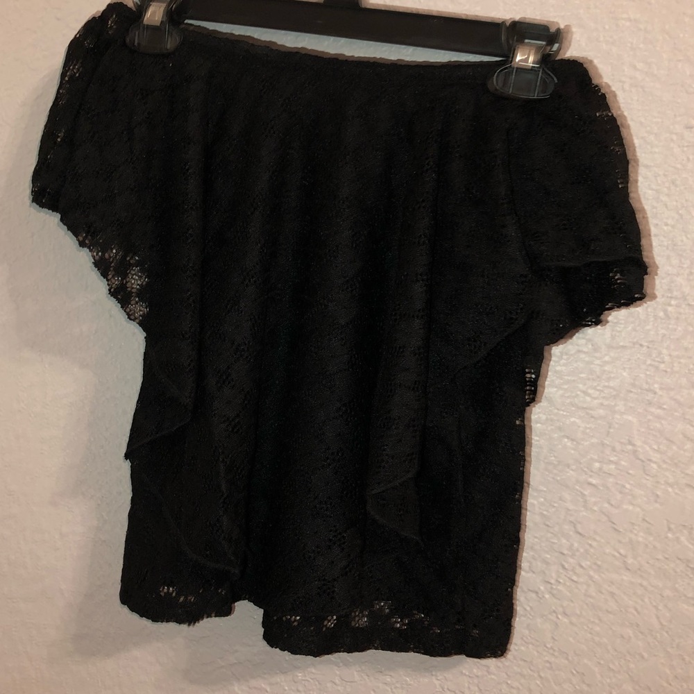 Black lace off the shoulder top